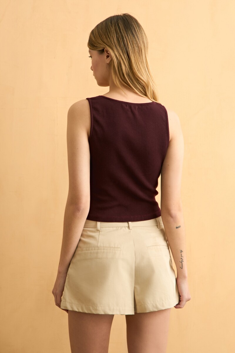 Musculosa Rib alma lavada marrón