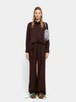 Pantalón Con Cintura Elástica Y Bolsillos marron