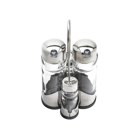 Vinagrera de 4 Piezas de Acero Inoxidable y Vidrio Vinagrera de 4 Piezas de Acero Inoxidable y Vidrio