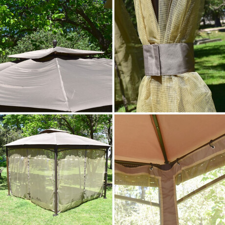 Gazebo de Aluminio con mosquitero 3.4m x 2.75m x 2.8m Gazebo de Aluminio con mosquitero 3.4m x 2.75m x 2.8m