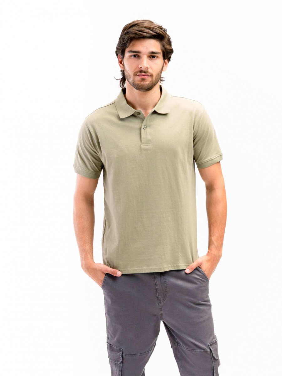 Remera Algodón Polo Jersey - Verde 