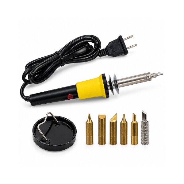 Soldador y Pirograbador 40W con 5 Puntas y Soporte Krain Soldador Y Pirograbador 40w Con 5 Puntas Y Soporte Krain