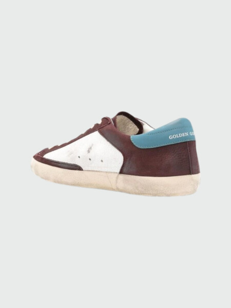 Golden Goose - SUPER STAR DISTRESSED CRACKED-LEATHER Bordó