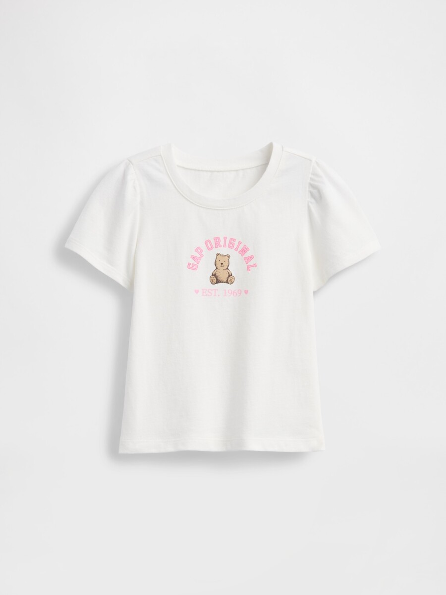 Remera Logo Gap Toddler Niña - New Off White 