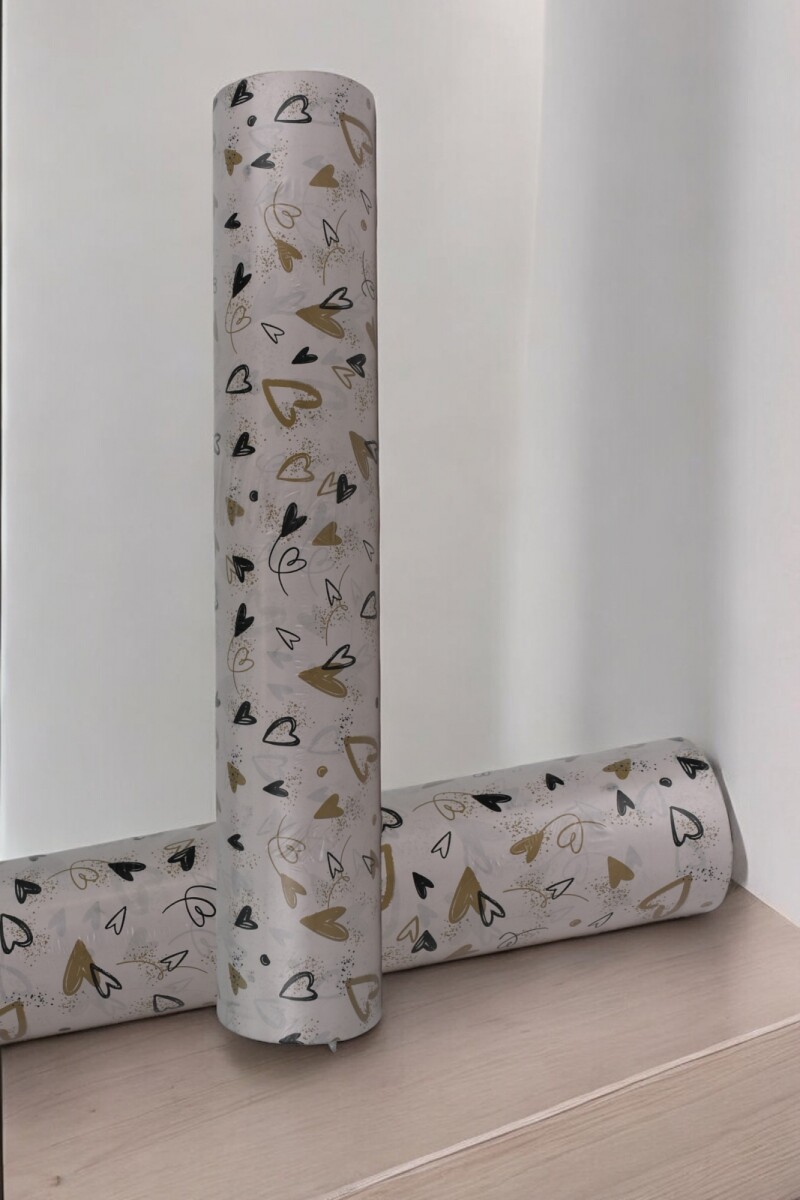 Papel Regalo Bobina - GOLD HEARTS 