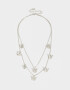 Collares Cortos Con Mariposas Collar Doble Con Mariposas - Plateado