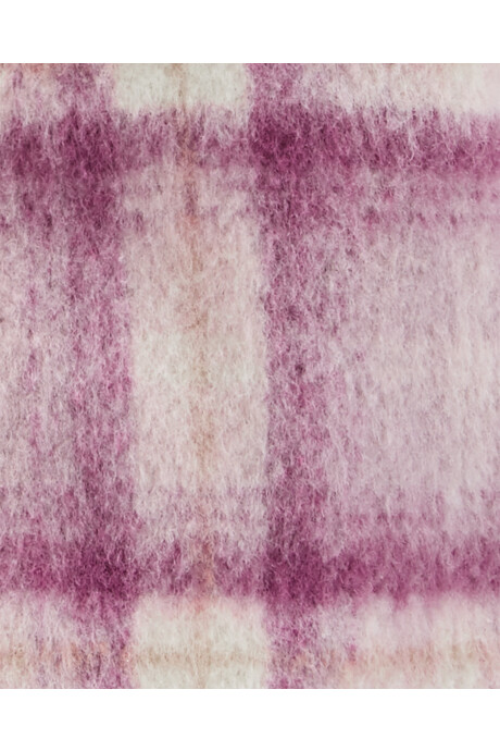 Campera de sherpa, diseño camisa a cuadros Sin color