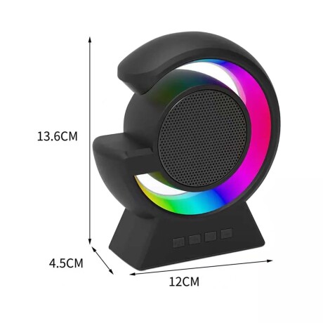Parlante Pequeño Bluetooth Inalámbrico Portable c/ Luces RGB Negro