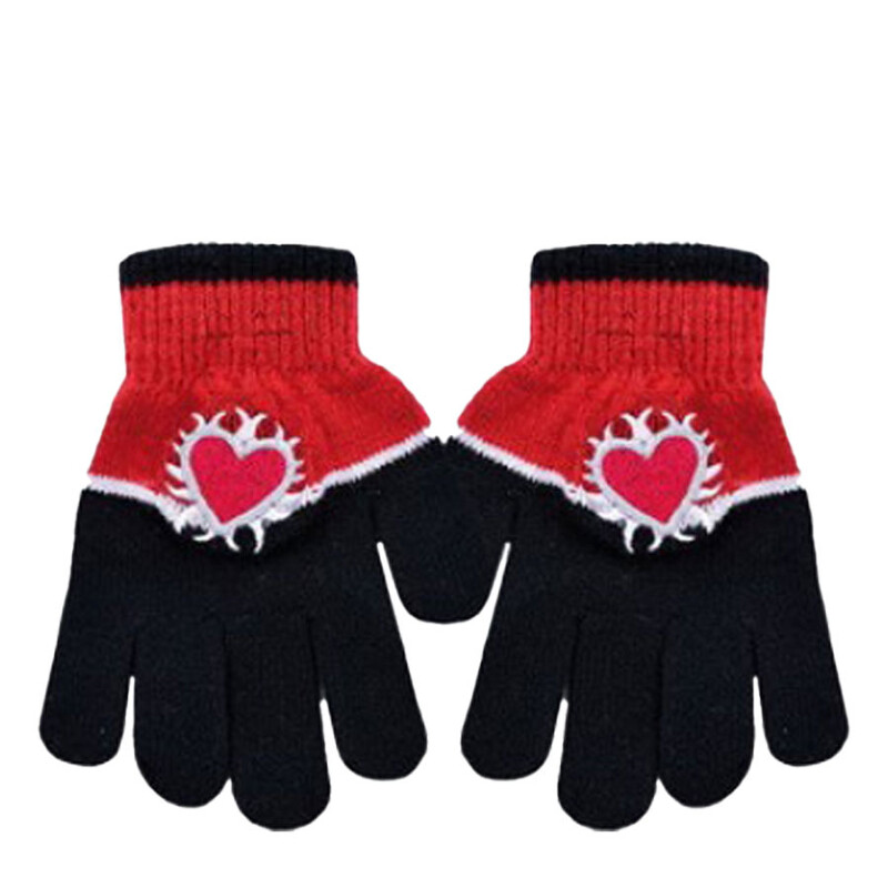 Guantes Infantiles Footy Corazón Negro - Rojo