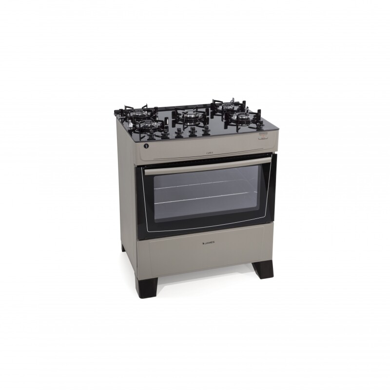 Cocina A Gas James 5 Hornallas Titanuim Con Mesada De Vidrio Negra C 695 V Cocina A Gas James 5 Hornallas Titanuim Con Mesada De Vidrio Negra C 695 V