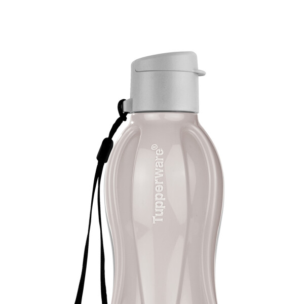 BOTELLA ECO TWIST TUPPERWARE CON PICO Y CORREA 500 ML PLATEADA