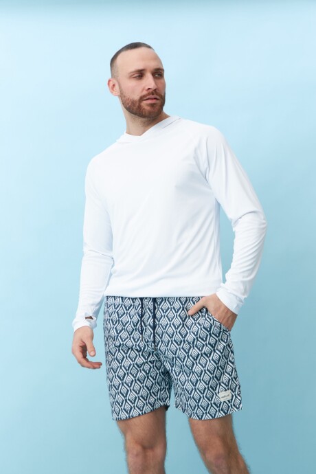 Remera UV con capucha Blanco