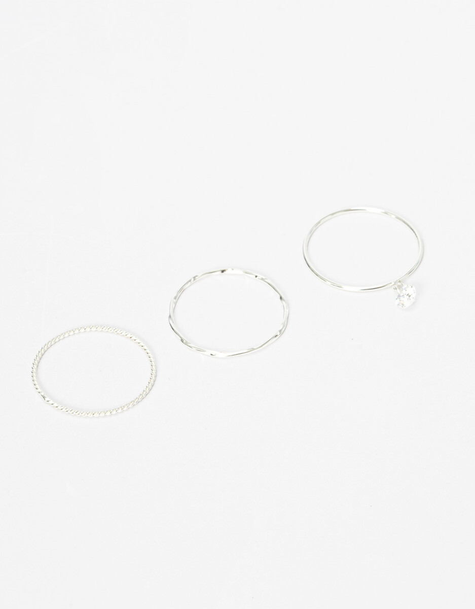 Set De Anillos En Plata 925 Y Cubic 