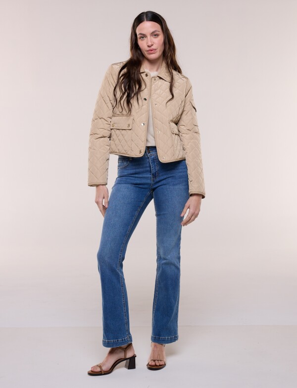 Campera Capitoneada Corta BEIGE
