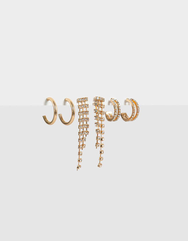 Aros Sets Con strass Set De Aros Con Strass - Dorado