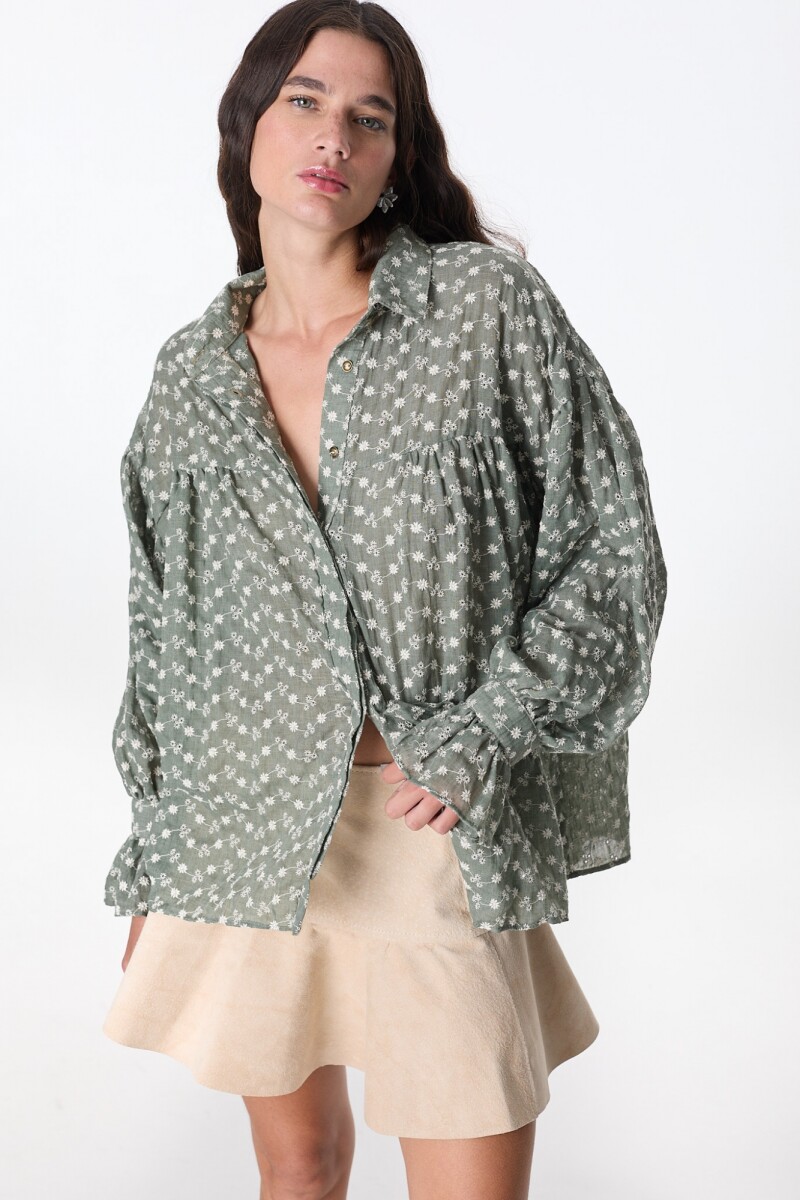 Camisa Gaia - Verde Broderie 