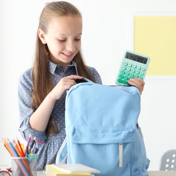 Calculadora Escritorio 12 Dígitos Funciones Números Escolar Color Variante Verde
