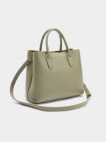 Bolso Tote Con Textura Y Colgante caqui