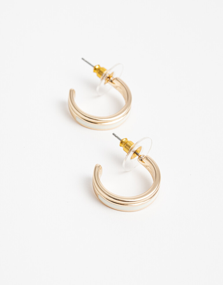 Aros Argollas Esmalte Aros Argolla Esmaltado - Dorado