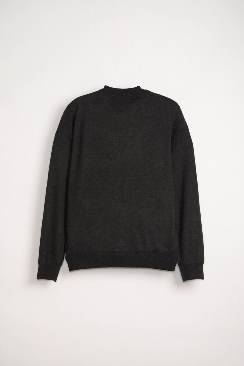 Buzo punto básico cuello v Gris Oscuro