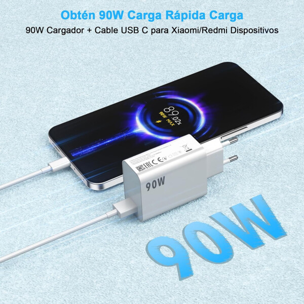 Cargador Xiaomi 90w + Cable Usb-c Usb-a Hypercarga CARGADOR XIAOMI 90W