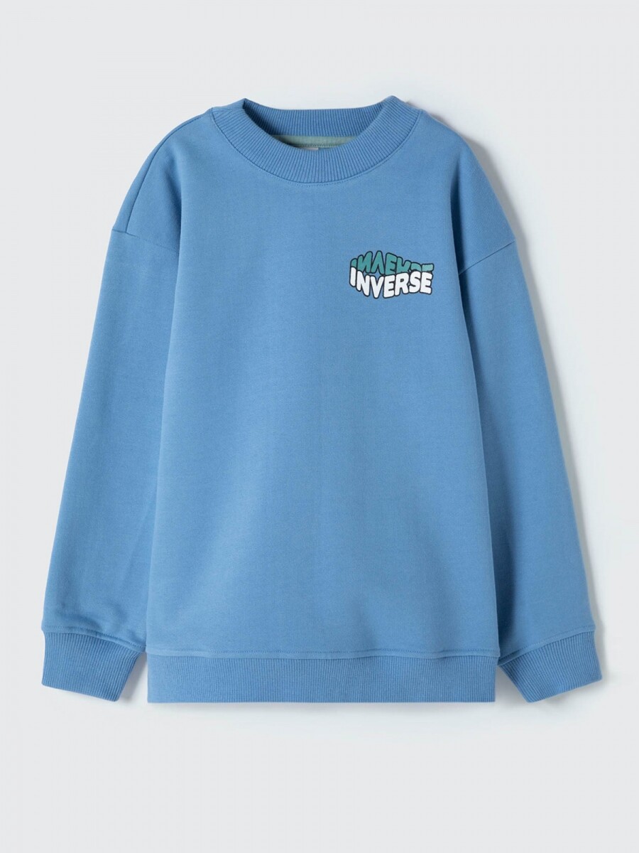 BUZO ESTAMPADO INFANTIL - CELESTE 