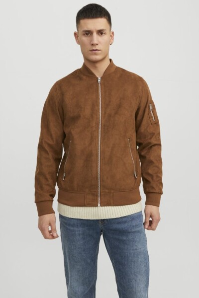 BOMBER JACKET ROCKY GAMUZA Cognac