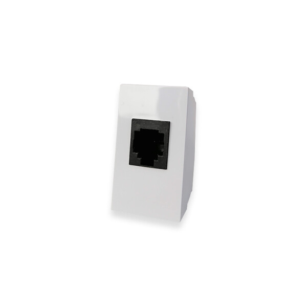Módulo tomacorriente p/teléfono RJ11 blanco puro ELE07609