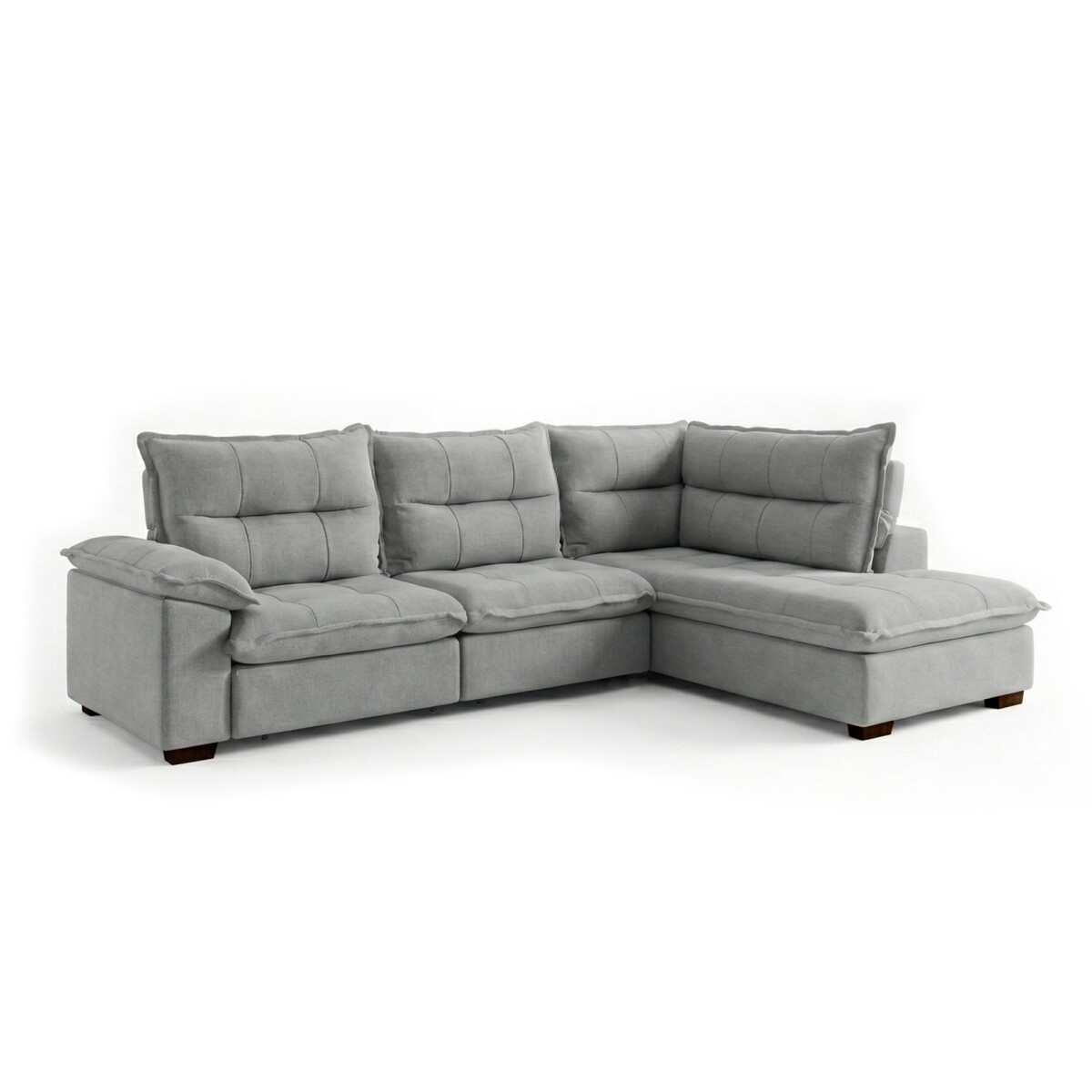 Sillón 5 Cuerpos con Chaise - Cesky - Gris Izquierdo 