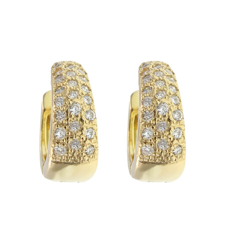 Caravanas de oro amarillo 18k. con brillantes. Caravanas de oro amarillo 18k. con brillantes.