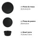 Set x 12 pzas 4 D20x2cm + 4 D26,5x2cm + 4 D15 NEGRO