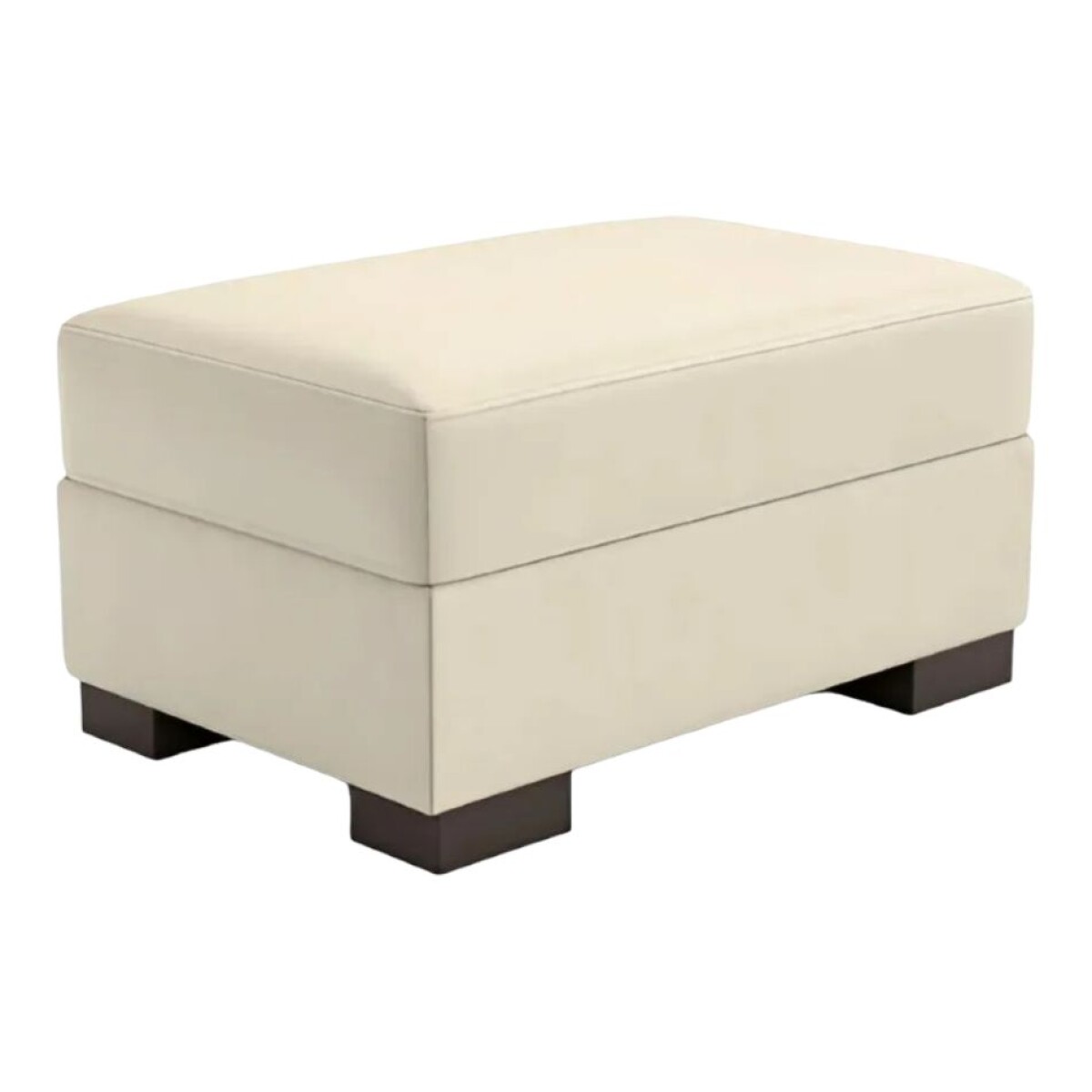 PUFF DOMINI OTTOMAN - 100% CUERO - PERLA MATE 