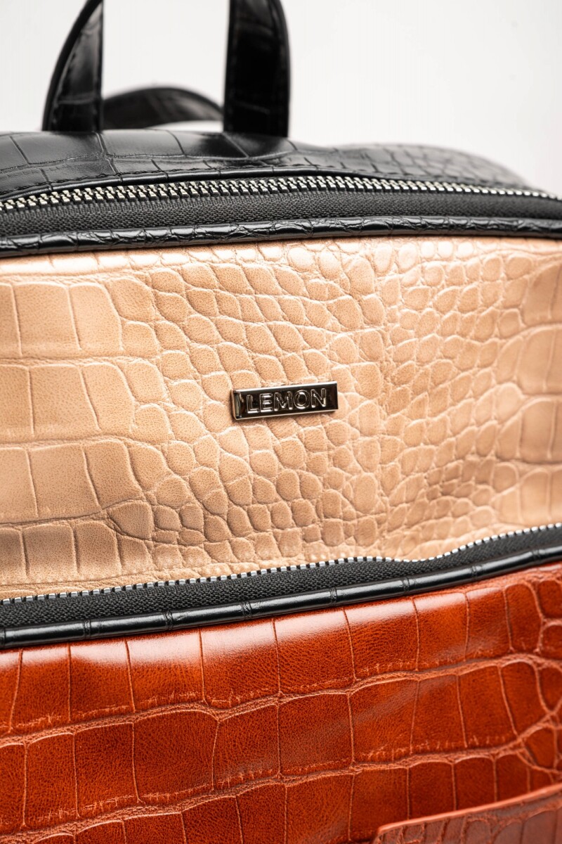 Mochila Midi Combinada Negro