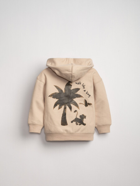 Campera deportiva estampada Beige