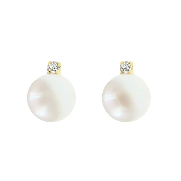 Caravanas Lima de oro amarillo 18k con perlas de cultivo y brillantes. Caravanas Lima de oro amarillo 18k con perlas de cultivo y brillantes.