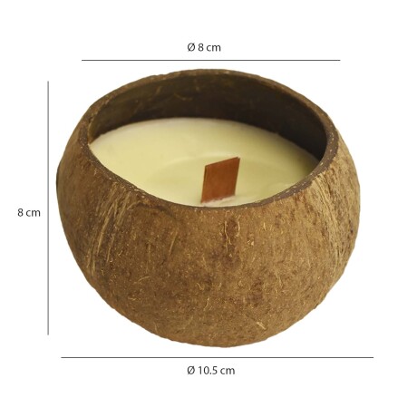 Vela Aromática Coconut de Cera y Envase de Coco Natural Marrón Claro