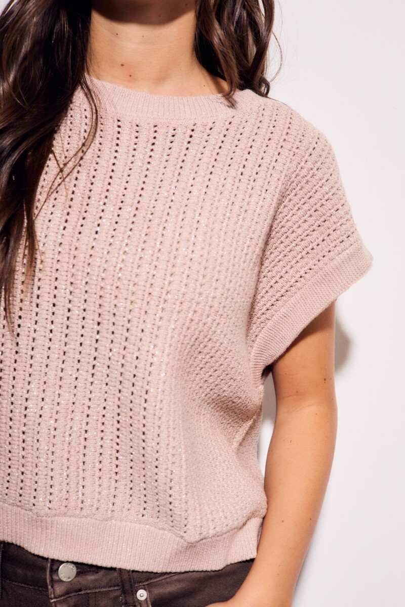 Chaleco Texturado Rosa