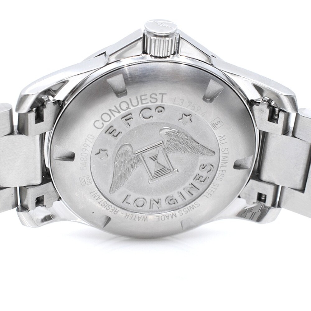 Longines Conquest esfera negra cuarzo 41 mm con caja y garantia Longines Conquest esfera negra cuarzo 41 mm con caja y garantia