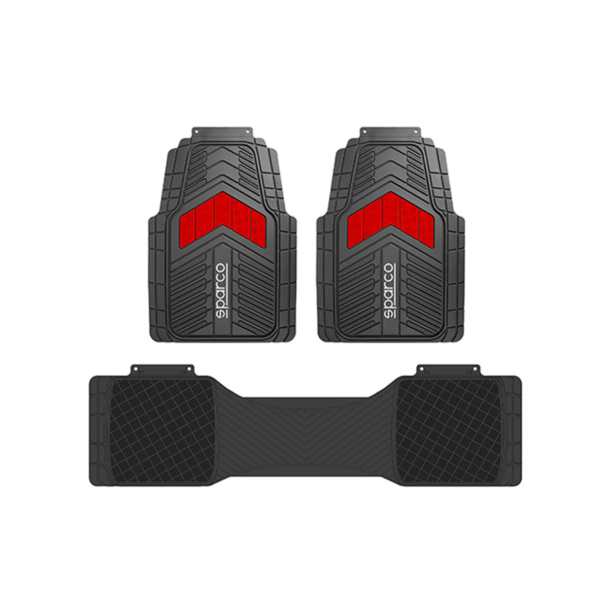 Juego De Alfombras De Tres Piezas Sparco Color Rojo 