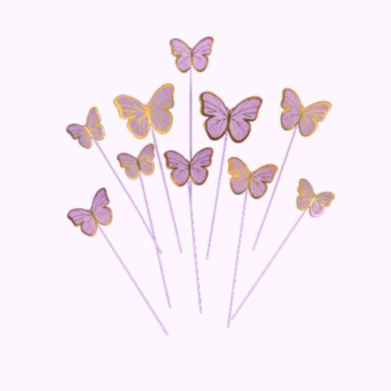 Topping Diseño de Mariposa x12 Rosada