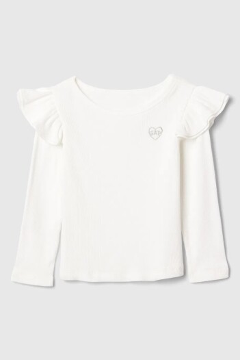 Remera Con Volados Logo Gap Toddler Niña New Off White
