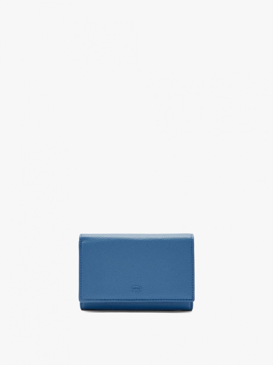 Cartera Con Textura Y Solapa azul
