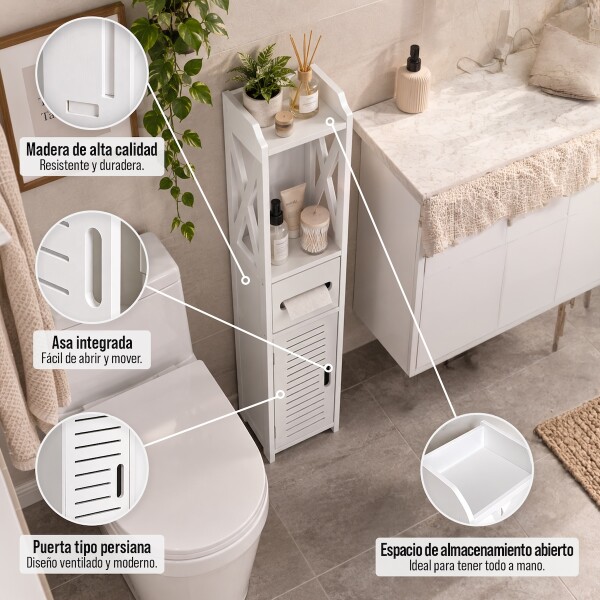 Organizador Puertas Estantes Mueble Espacios Reducidos Baño IMBACK Color Blanco Organizador Puertas Estantes Mueble Espacios Reducidos Baño IMBACK Color Blanco