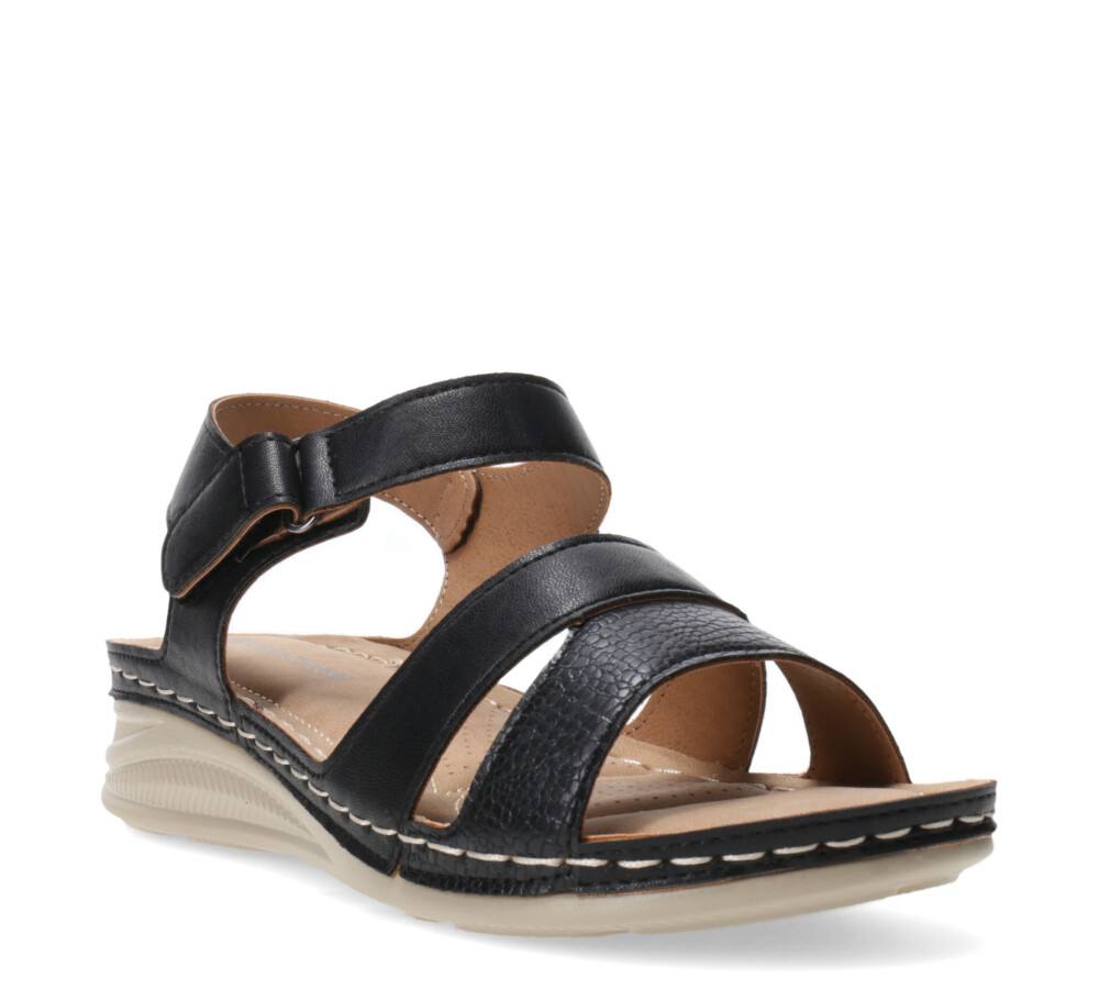 Sandalia COPER con materiales combinados y tobill Black