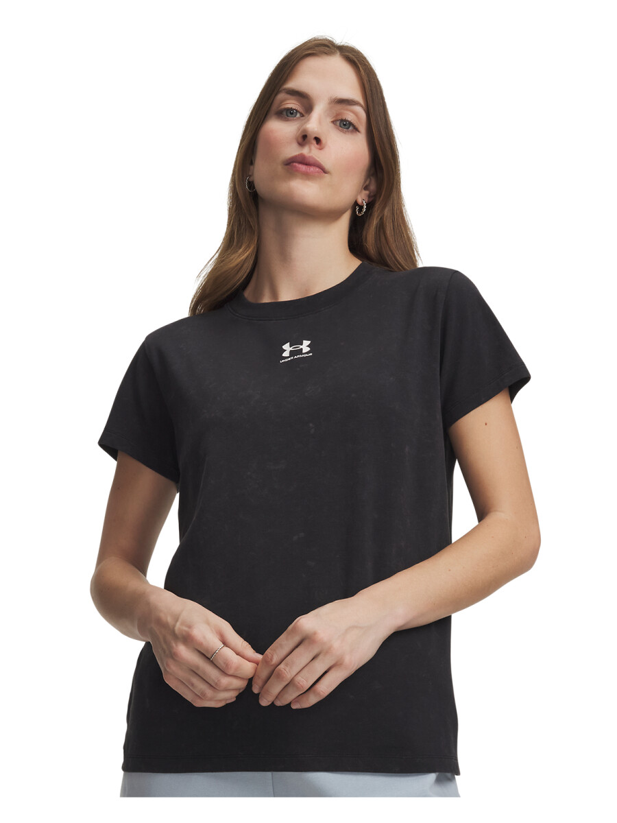 Remera UA Rival Cotton Wash SS Mujer 6013562-001 - Negro 