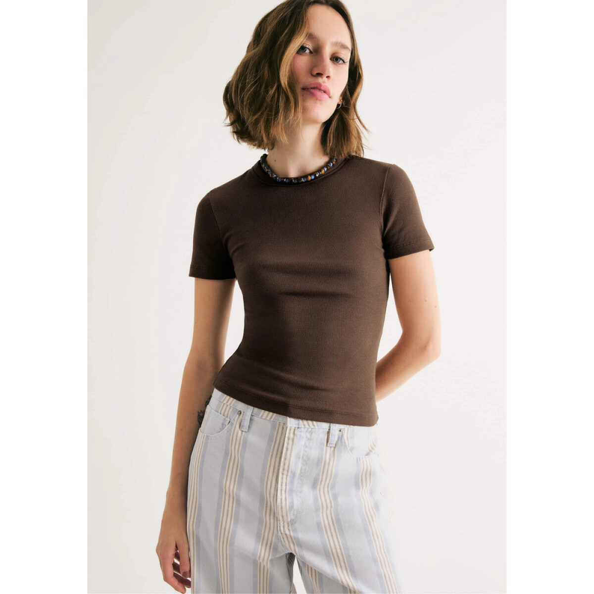 BLUSA MM FEM - MARROM ESCURO 