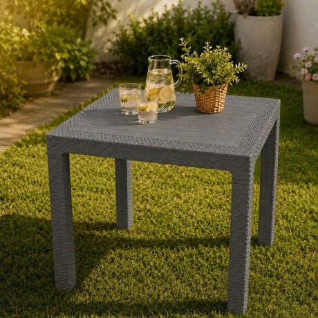 Mesa ratán 90 x 90 cm GRIS