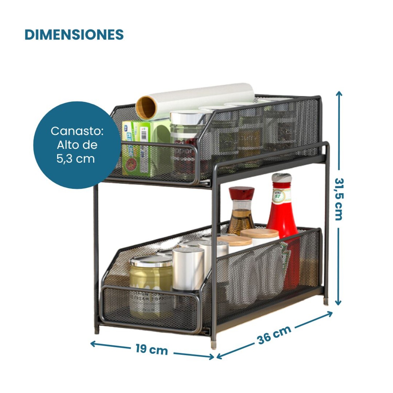 Organizador deslizante bajo fregadero best sale