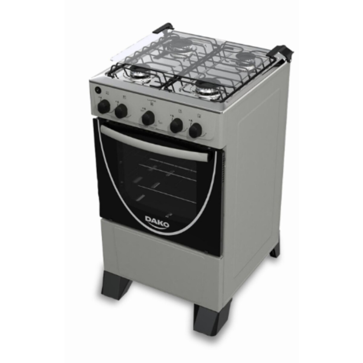Cocina a Gas Dako Luna 4 Hornallas Gris Encendido Eléctrico 1795 