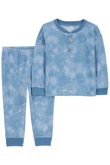 Pijama dos piezas de poliéster, pantalón y remera manga larga, diseño tie dye. Talles 2-5T Sin color